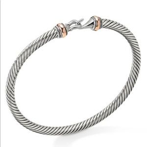 DY Silver & 18k Rose Gold 4mm Classic Cable Buckle